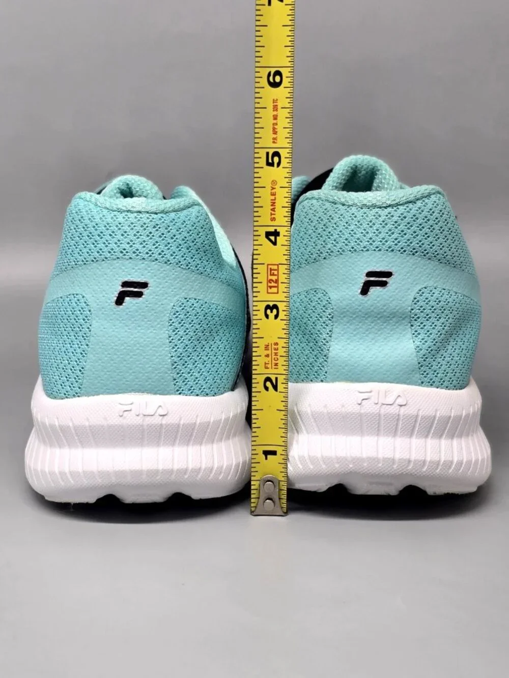 Fila Memory Finity Foam Black Light Blue Running Sneakers Women's Size 11